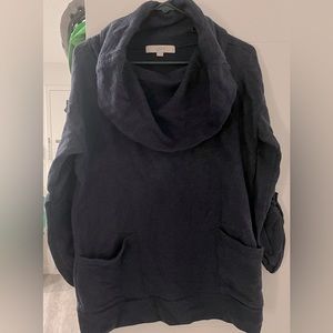 Ann Taylor Loft cowl neck top, front pockets, 3/4 sleeves